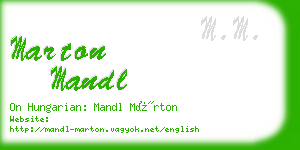 marton mandl business card